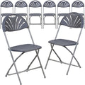 Charcoal Plastic Folding Chair, PK8
