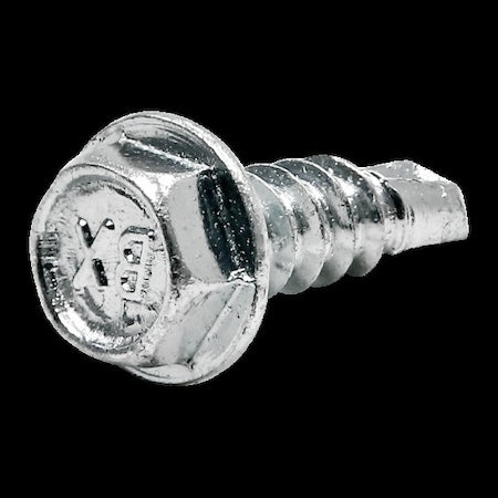 Self-Drilling Screw, #8-18 x 1/2 in, Zinc Plated Steel External Hex Drive