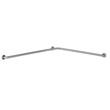 Two-Wall Toilet Compartment,Grab Bar, 45-7/8"" x 57-7/8"" L, Stainless Steel, Satin