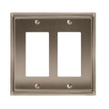 Mulholland 2 Rocker Wall Plates, Number of Gangs: 2 Zinc, Satin Nickel Finish