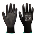 Coated Gloves, Polyurethane, Smooth, Palm, 3 Abrasion Level, Black, 3XL