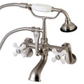 Wall-Mount Clawfoot Tub Faucet, Brushed Nickel, Tub Wall Mount