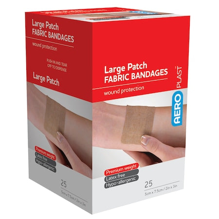 Fabric Large Patch Bandages 25/box