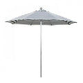 Patio Umbrella, Octagon, 103" H, Olefin Fabric, Navy White Cabana Stripe