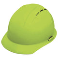 Hard Hat, Americana, Polyethylene, 4 Point Pinlock, Type 1, Class C, Hi-Vis Lime