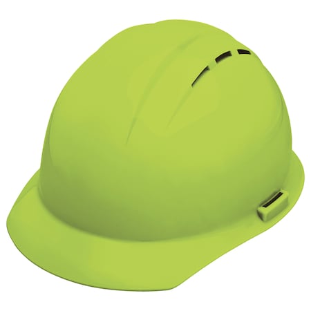 Hard Hat, Americana, Polyethylene, 4 Point Pinlock, Type 1, Class C, Hi-Vis Lime