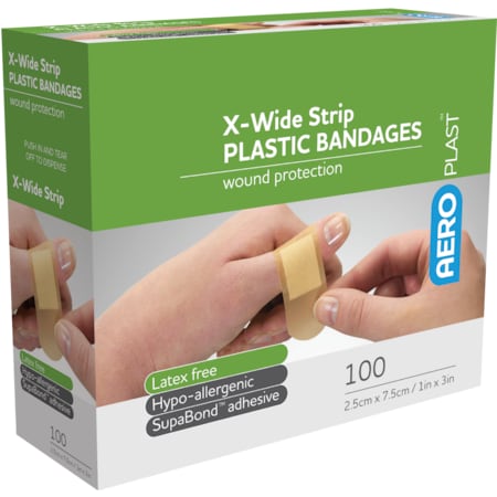 Plastic Strip Bandages 1in x 3in 100/box