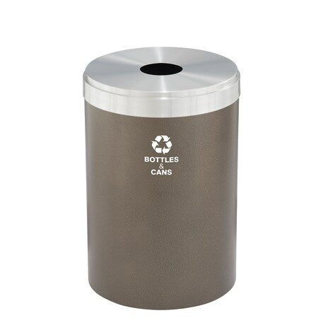 33 gal Recycling Bin, Bronze Vein/Satin Aluminum