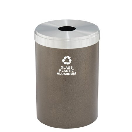 33 gal Recycling Bin, Bronze Vein/Satin Aluminum