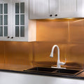Fasade 18in x 24in Rib Polished Copper Backsplash Panel 5pk