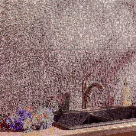 Fasade 18in x 24in Hammered Argent Silver Backsplash Panel 5pk