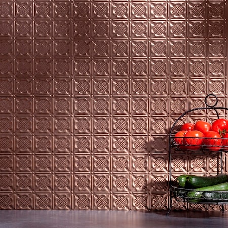 Fasade 18in x 24in Traditional 6 Argent Bronze Backsplash Panel 5pk