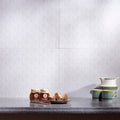 Fasade 18in x 24in Lotus Gloss White Backsplash Panel 5pk