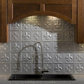 Fasade 18in x 24in Fleur-de-lis Argent Silver Backsplash Panel 5pk