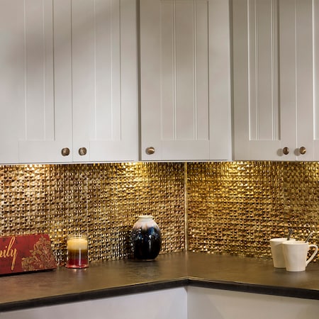 Fasade 18in x 24in Terrain Bermuda Bronze Backsplash Panel 5pk