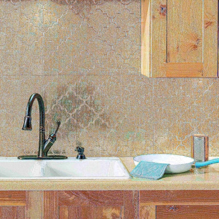 Fasade 18in x 24in Monaco Vintage Metal Backsplash Panel 5pk