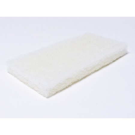 Scrubbing Pad White; Light Duty, PK 20, 20 PK