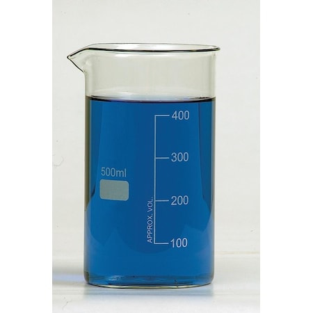 Beaker, Borosilicate Glass, Tall Form, 200 mL / 6.76 fl oz Capacity, A Type I, 12 PK