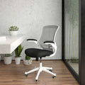 Desk Chair, Mesh, Black Mesh/White Frame