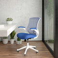 Desk Chair Blue Mesh Mid-Back Desk Chair, Mesh, Blue Mesh/White Frame