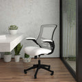 Desk Chair White Mesh Mid-Back Desk Chair, Foam, Mesh, Metal, Plastic, Plywood, White Mesh