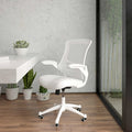 Desk Chair White Mesh Mid-Back Desk Chair, Mesh, White Mesh/White Frame