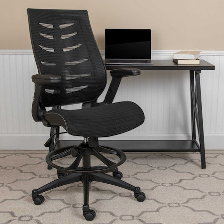 Drafting Chair Black Mesh Drafting Chair, Mesh, Black