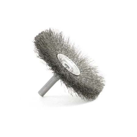 BMF2508 Mandrel Mounted Flare Brush. 2.5"" Diameter, .008CS, .687"" Trim, .250"" Shank Diameter
