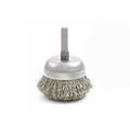 BNH26D12 Small Diameter Cup Brush. 2.750"" Dia., .012CS, .875"" Trim Length, .250"" Shank Diameter