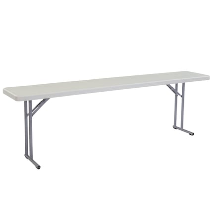 Rectangle Seminar Table, 18" W, 96" L, 29-1/2" H, Blow-molded plastic Top, Speckled Gray