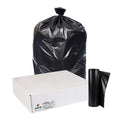 Recycled Trash Bags: 55 gal Capacity, 41 in x 54 in, 1.5 mil Thick, Black, 100 PK