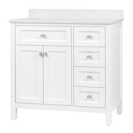 Juniper 36"" Vanity White,Cultured Ma