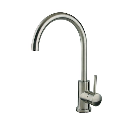 Gooseneck 1-Handle Bar Faucet in Brushed