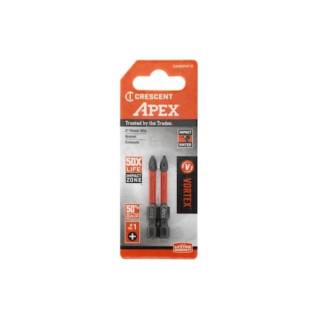 No. 1 x 2"" Phillips VORTEX Impact Power Bit