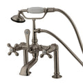 Deck-Mount Clawfoot Tub Faucet, Brushed Nickel, Deck Mount