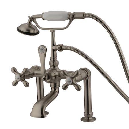 Deck-Mount Clawfoot Tub Faucet, Brushed Nickel, Deck Mount