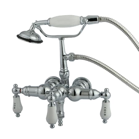 Wall-Mount Clawfoot Tub Faucet, Polished Chrome, Tub Wall Mount