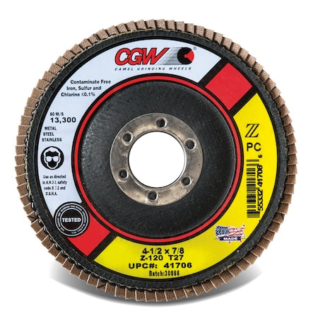 Flap Disc, 4.5x5/8-11, T27, Z-PC Reg, 60G