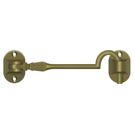 Cabin Hooks, British Style, 4"" Antique Brass