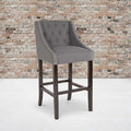 Gray Fabric/Wood Stool, 30