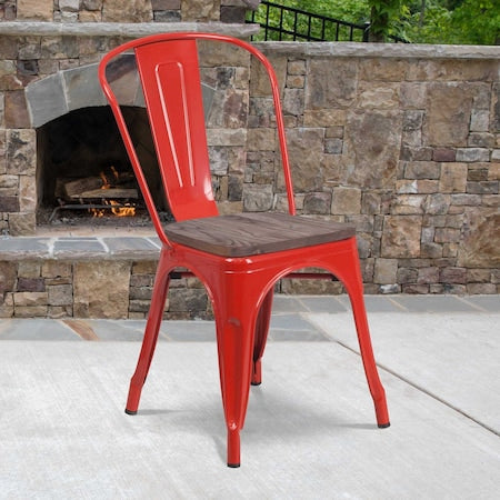 Red Metal Stack Chair