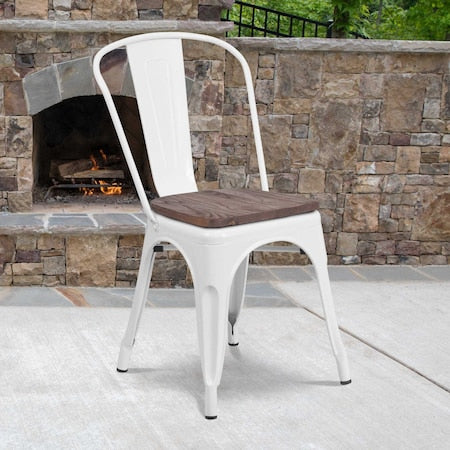 White Metal Stack Chair