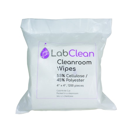 Cleanroom Wipes, 100 percent pol, 4, PK10