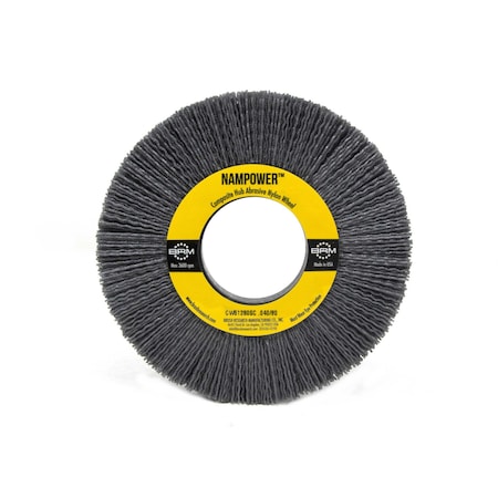 CW61280SC NAMPOWER Abrasive Wheel Brush, 6" Diameter, 80SC, 2" Arbor Hole, 1.5" Trim Length