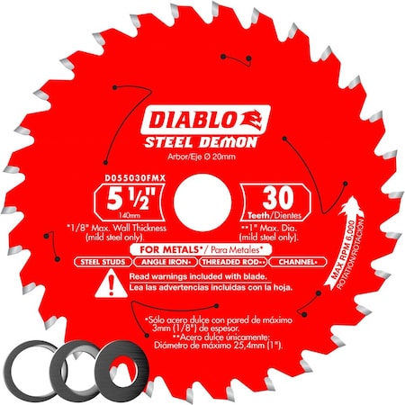 Circular Saw Blade, Carbide, Dia 5.5 in