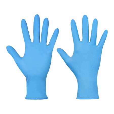 Disposable Gloves, Nitrile, Powder-Free, 3 mil, Blue, Medium (Size 8), PK100