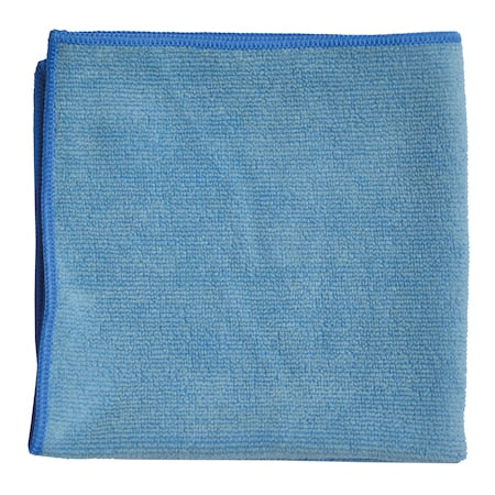 Cloth Rag, Microfiber, Blue, 16", PK 20