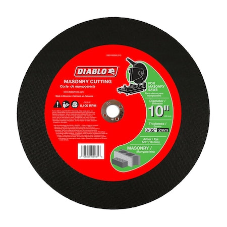 Abrasive Cut-Off Wheel, 10 in Dia, 3/32" Thick, Silicone Carbide