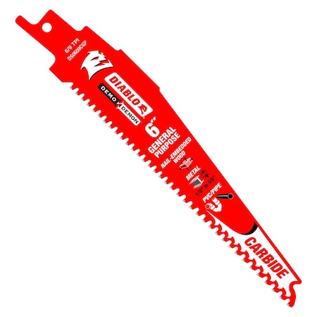 6 in L x 6/9 TPI Reciprocating Saw Blade, 10 PK