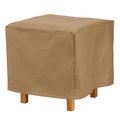 Essential Tan Patio Square Ottoman/Side Table Cover, 22"x22"x18"